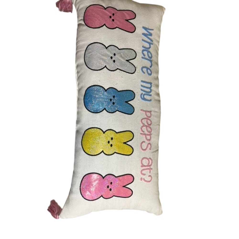 Easter Spring Holiday Colorful Peeps Decorative Pillow
